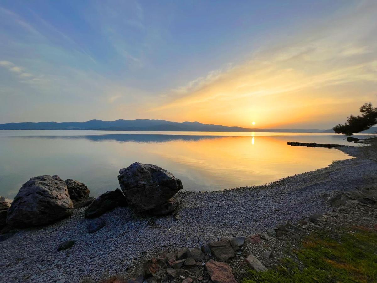 Seafront Traditional Stone House In Sunset Olive Grove - B Alyfanta Bagian luar foto